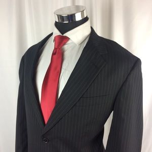 Hart Schaffer Mens 44L Blazer Pinstripe Wool 2But